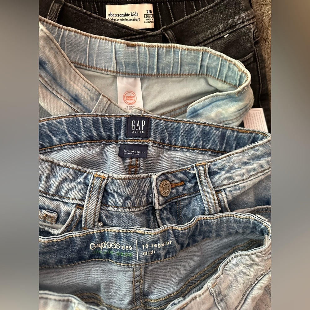 Sale Abercrombie Kids/GAP/Wonder Nation Girls Kids Shorts Bundle Lot of 4 - Picture 3 of 4